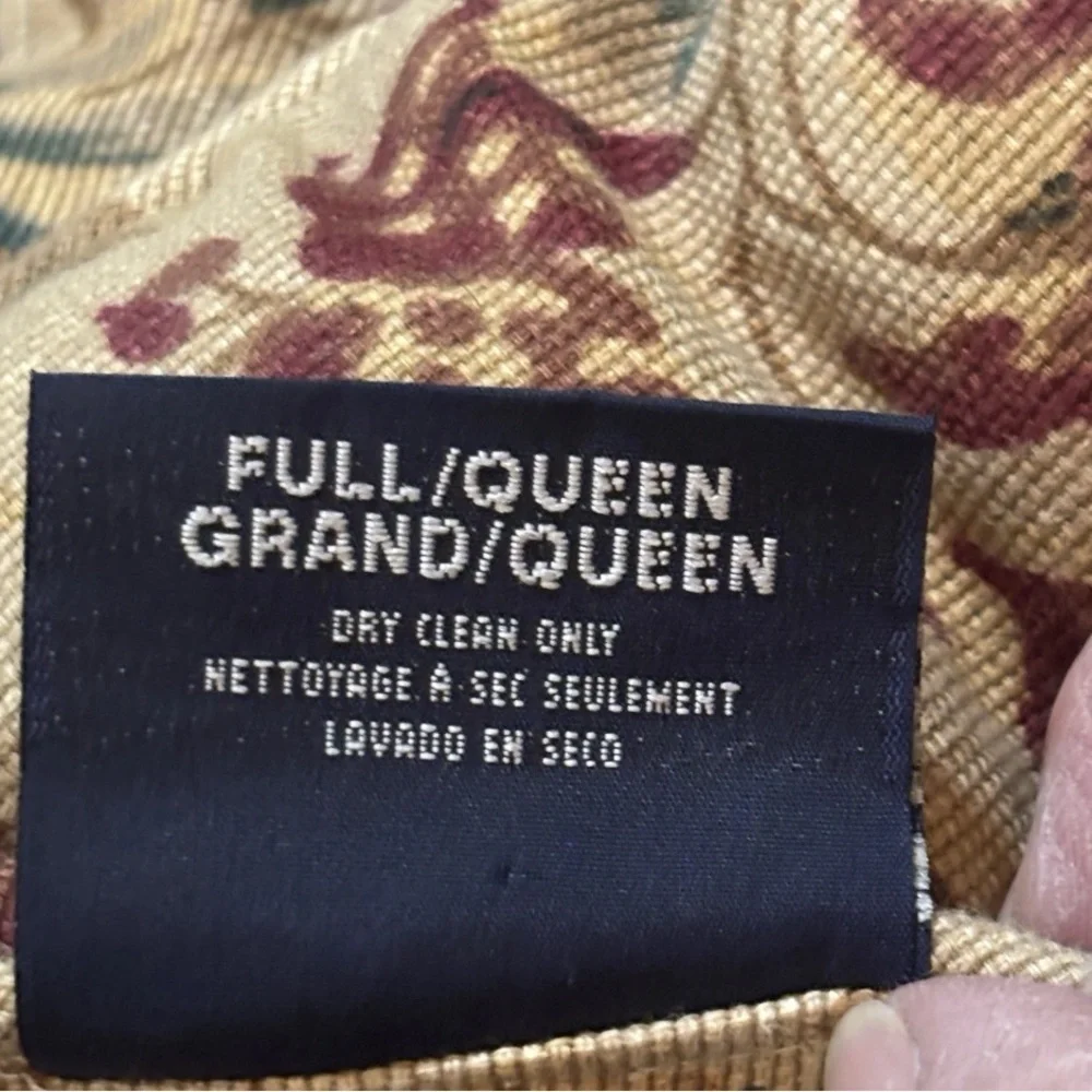 RALPH Lauren Highgate Woods FULL QUEEN COMFORTER Vtg FLORAL Neutral Rare
